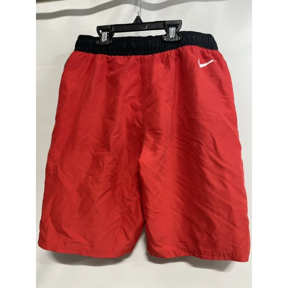 35527-a Mens Nike Swimming Trunks Shorts Lifeguard Size S Red Polyester. Nice